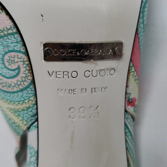 DOLCE & GABBANA PAISLEY PRINT SLINGBACK PUMPS - Picture 16 of 16